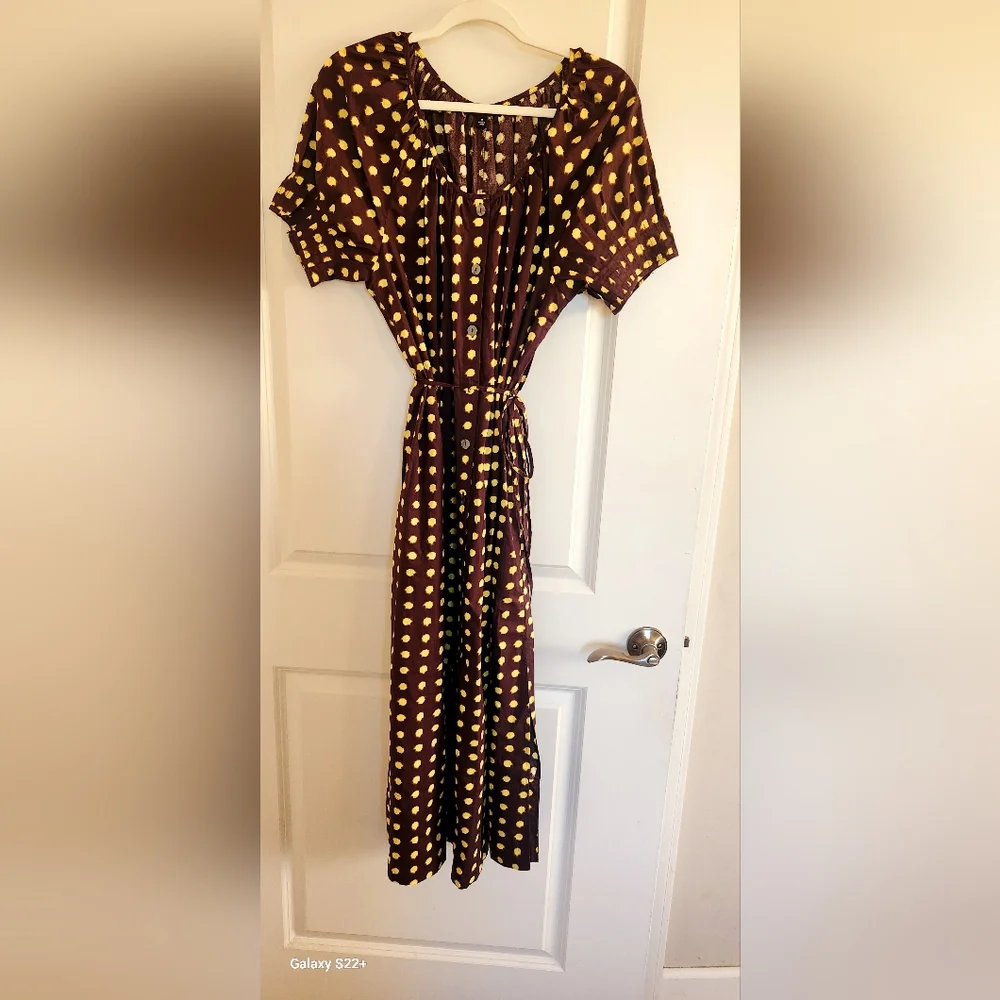 J. Crew Black and‎ White Polka Dot Midi Dress